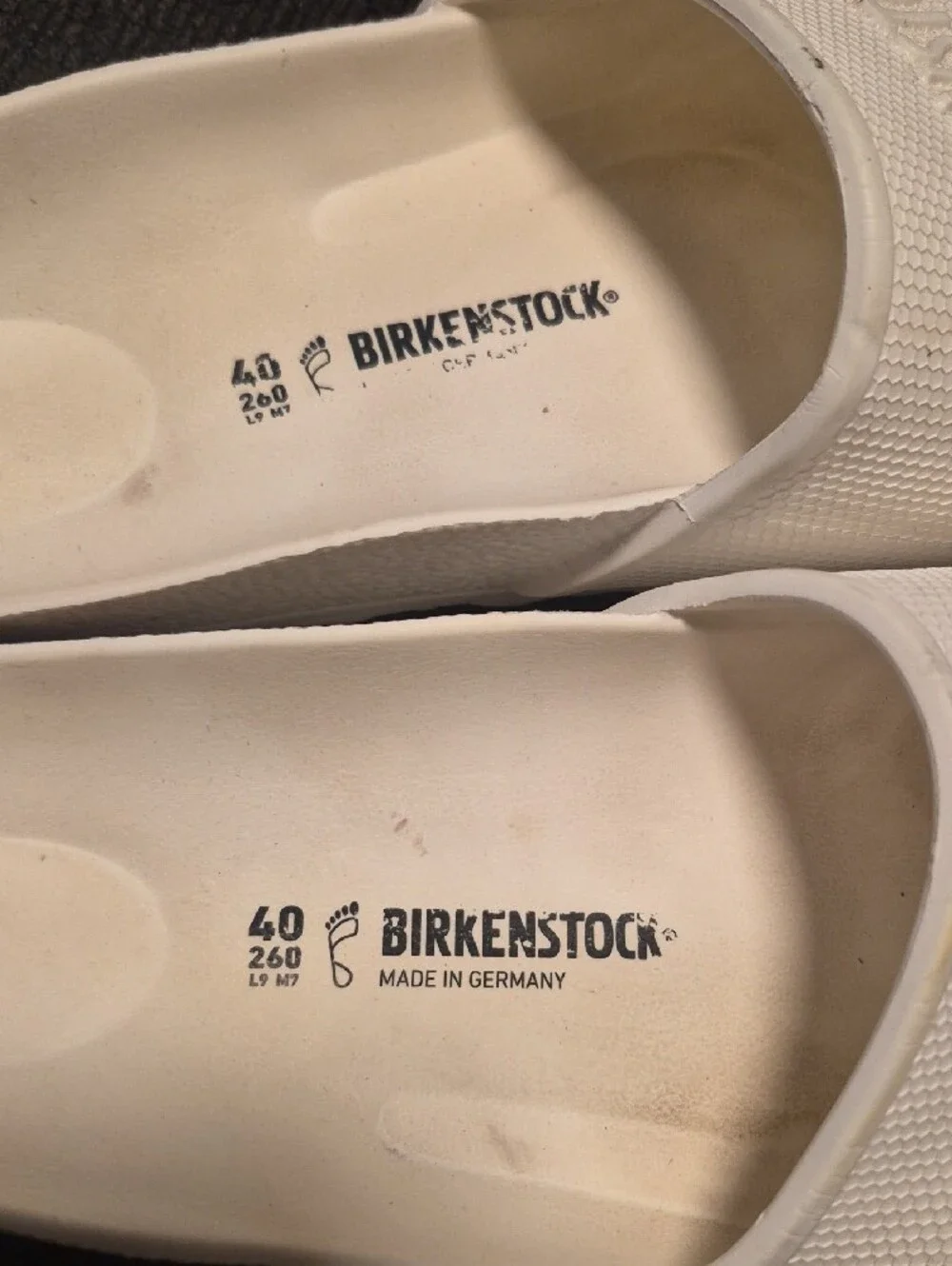 Birkenstock White Men's EVA Slide Sandals with Embossed Logo
